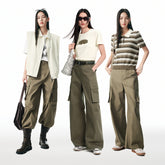 Women's High-Waisted Curved-Leg Utility Pants